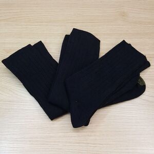 GOLD TOE Mens Crew Dress Socks Solid Black Ribbed 3-Pack Reinforced Toe